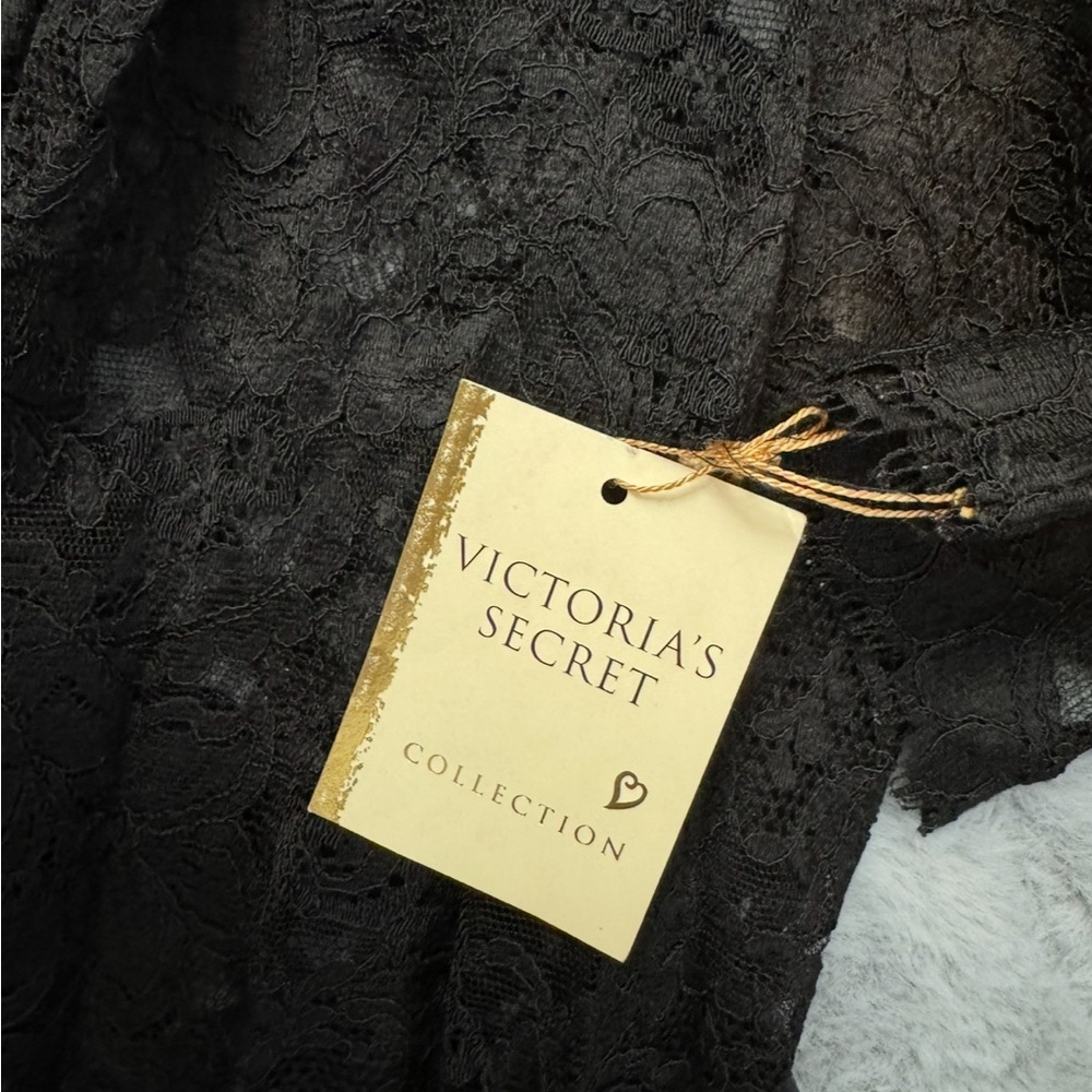 Vintage 90s Victoria’s Secret Collection Black Lace Robe Set RARE Small Batch - Picture 2 of 14
